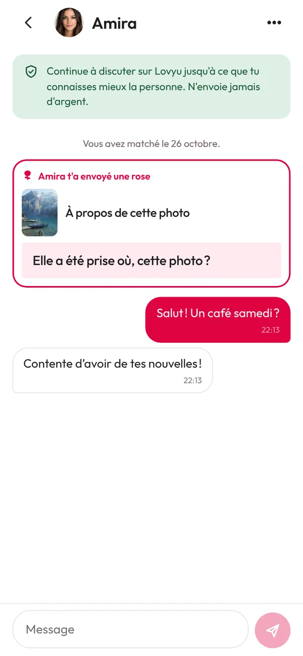 Lovyu : la discussion commence par le like et la rose